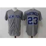 Men's New York Yankees #23 Don Mattingly Gray Road Stitched MLB Majestic Cool Base Jersey