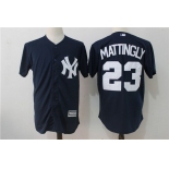Men's New York Yankees #23 Don Mattingly Navy Blue Stitched MLB Majestic Cool Base Jersey