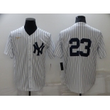 Men's New York Yankees #23 Don Mattingly No Name White Throwback Stitched MLB Cool Base Nike Jersey