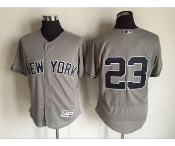 Men's New York Yankees #23 Don Mattingly Retired Gray Road 2016 Flexbase Majestic Baseball Jersey