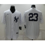 Men's New York Yankees #23 Don Mattingly White No Name Stitched MLB Nike Cool Base Jersey