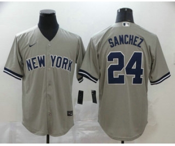 Men's New York Yankees #24 Gary Sanchez Gray Stitched MLB Cool Base Nike Jersey