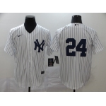 Men's New York Yankees #24 Gary Sanchez White Home No Name Stitched MLB Cool Base Nike Jersey