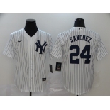 Men's New York Yankees #24 Gary Sanchez White Home Stitched MLB Cool Base Nike Jersey