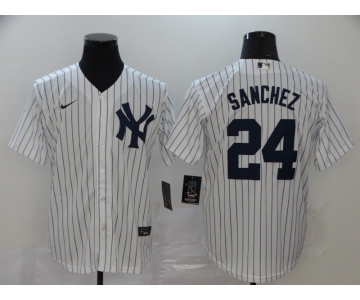 Men's New York Yankees #24 Gary Sanchez White Home Stitched MLB Cool Base Nike Jersey