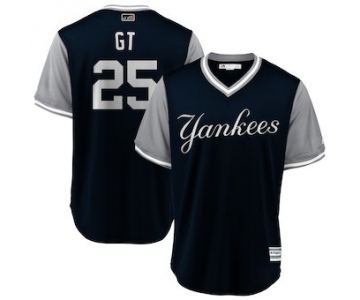 Men's New York Yankees 25 Gleyber Torres GT Majestic Navy 2018 Players' Weekend Cool Base Jersey