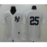 Men's New York Yankees #25 Gleyber Torres White No Name Stitched MLB Cool Base Nike Jersey