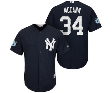 Men's New York Yankees #34 Brian McCann Navy Blue 2017 Spring Training Stitched MLB Majestic Cool Base Jersey