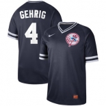 Men's New York Yankees 4 Lou Gehrig Blue Throwback Jersey