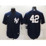 Men's New York Yankees #42 Mariano Rivera No Name Navy Blue Stitched MLB Cool Base Nike Jersey
