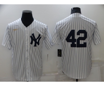 Men's New York Yankees #42 Mariano Rivera No Name White Throwback Stitched MLB Cool Base Nike Jersey