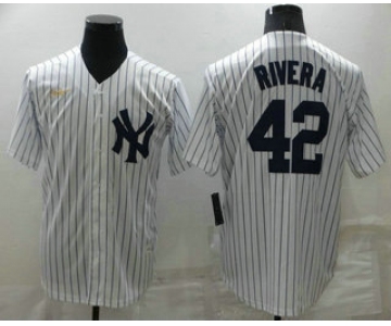Men's New York Yankees #42 Mariano Rivera White Throwback Stitched MLB Cool Base Nike Jersey