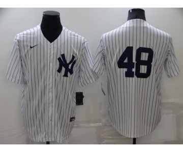 Men's New York Yankees #48 Anthony Rizzo White Stitched MLB Nike Cool Base Throwback Jersey