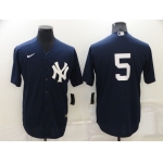 Men's New York Yankees #5 Joe DiMaggio No Name Black Stitched Nike Cool Base Throwback Jersey