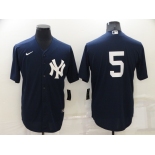 Men's New York Yankees #5 Joe DiMaggio No Name Black Stitched Nike Cool Base Throwback Jersey