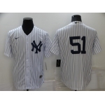 Men's New York Yankees #51 Bernie Williams White Cool Base Stitched Baseball Jersey