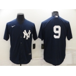 Men's New York Yankees #9 Roger Maris No Name Black Stitched Nike Cool Base Throwback Jersey