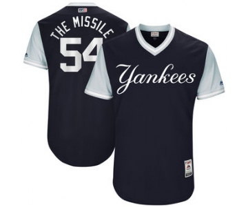 Men's New York Yankees Aroldis Chapman The Missile Majestic Navy 2017 Players Weekend Authentic Jersey