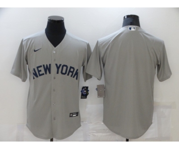 Men's New York Yankees Blank 2021 Grey Field of Dreams Cool Base Stitched Baseball Jersey