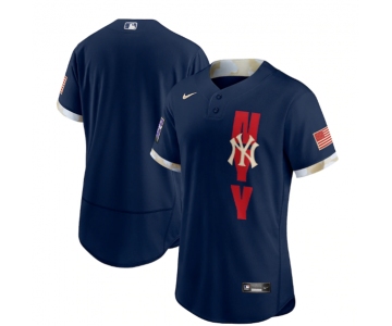 Men's New York Yankees Blank 2021 Navy All-Star Flex Base Stitched MLB Jersey
