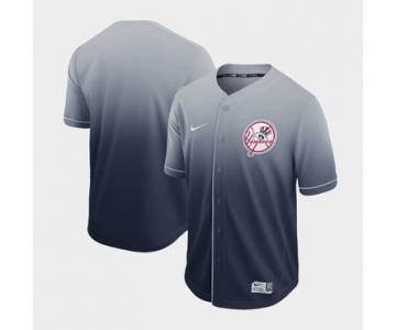 Men's New York Yankees Blank Gray Drift Fashion Jersey