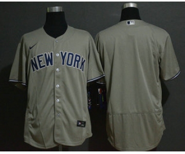 Men's New York Yankees Blank Gray Stitched MLB Flex Base Nike Jersey