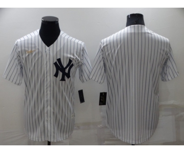 Men's New York Yankees Blank White Throwback Stitched MLB Cool Base Nike Jersey