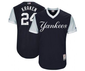 Men's New York Yankees Gary Sanchez Kraken Majestic Navy 2017 Players Weekend Authentic Jersey