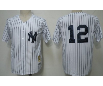 New York Yankees #12 Wade Boggs 1996 White Throwback Jersey