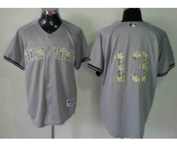 New York Yankees #13 Alex Rodriguez Gray With Camo Jersey