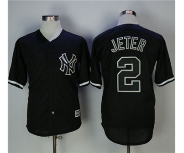 New York Yankees #2 Derek Jeter Black Fashion Stitched MLB Jersey