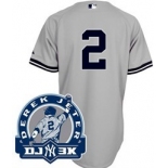 New York Yankees #2 Derek Jeter Gray DJ3K Patch Jersey