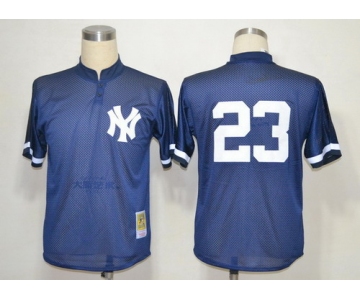 New York Yankees #23 Don Mattingly 1995 Mesh BP Navy Blue Throwback Jersey