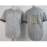 New York Yankees #3 Babe Ruth Gray With Camo Jersey