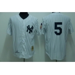 New York Yankees #5 Joe DiMaggio 1951 White Throwback Jersey