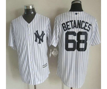 New York Yankees #68 Dellin Betances 2015 White With Navy Pinstripe Jersey