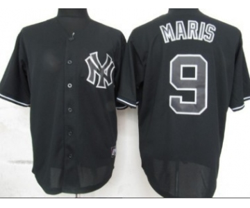 New York Yankees #9 Roger Maris Black Fashion Jersey