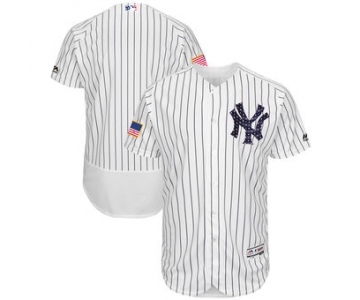 New York Yankees Majestic Blank White 2018 Stars & Stripes Flex Base Team Jersey