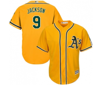 Athletics #9 Reggie Jackson Gold Cool Base Stitched Youth Baseball Jersey