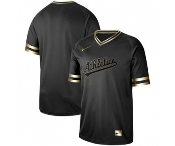 Athletics Blank Black Gold Authentic Stitched Baseball Jersey