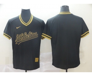 Men Oakland Athletics Blank Black gold Game Nike 2022 MLB Jersey