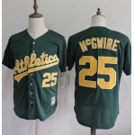 Men's MLB Oakland Athletics A's #25 Mark Mcgwire Throwback VINTAGE Green Baseball Jersey