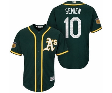 Men's Oakland Athletics #10 Marcus Semien Green 2017 Spring Training Stitched MLB Majestic Cool Base Jersey