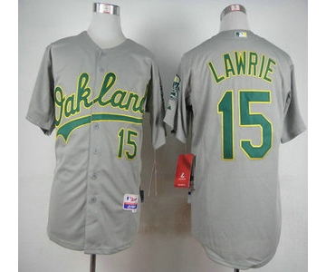 Men's Oakland Athletics #15 Brett Lawrie Gray Jersey