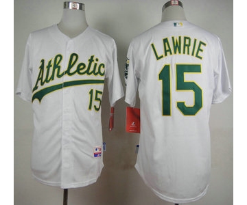 Men's Oakland Athletics #15 Brett Lawrie White Jersey