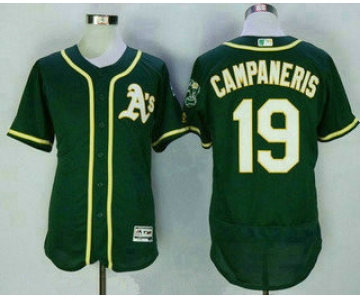 Men's Oakland Athletics #19 Bert Campy Campaneris Retired Green Stitched MLB 2016 Majestic Flex Base Jersey