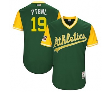 Men's Oakland Athletics 19 Josh Phegley PTBNL Majestic Green 2018 Players' Weekend Authentic Jersey