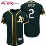 Men's Oakland Athletics #2 Khris Davis Green 2017 Spring Training Stitched MLB Majestic Flex Base Jersey