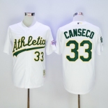 Men's Oakland Athletics #33 Jose Canseco Retired White Majestic Cooperstown Collection Throwback Jersey