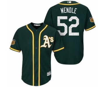 Men's Oakland Athletics #52 Joey Wendle Green 2017 Spring Training Stitched MLB Majestic Cool Base Jersey